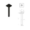VITA Ceiling Shower Arm 150 mm Matt Black