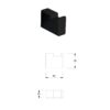 FLAT Single Robe Hook Matt Black