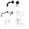 EINS+ NEW Wall Basin Mixer w/out Pop up Waste Spout 217 mm Matt Black